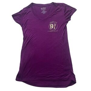 Harry Potter Hogwarts Express Plum V-Neck T-shirt, XS